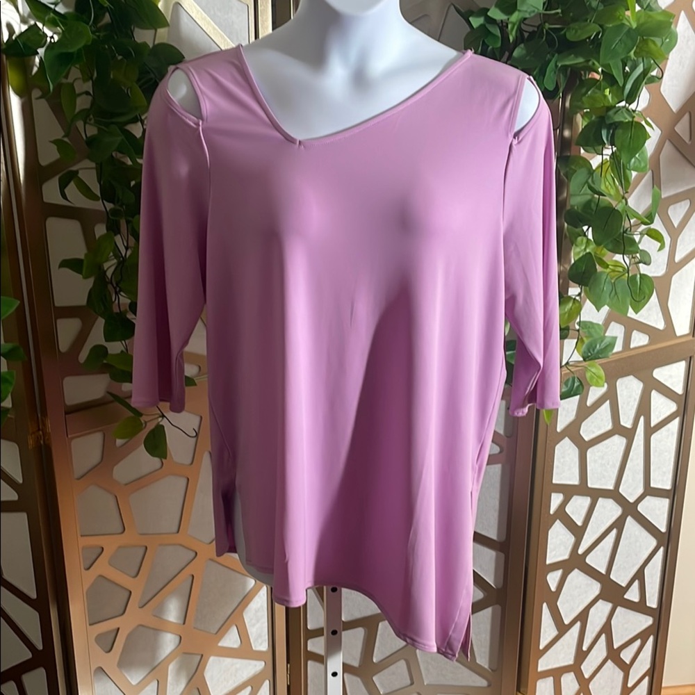 Alfani Lavender Cold Shoulder Tunic, XL